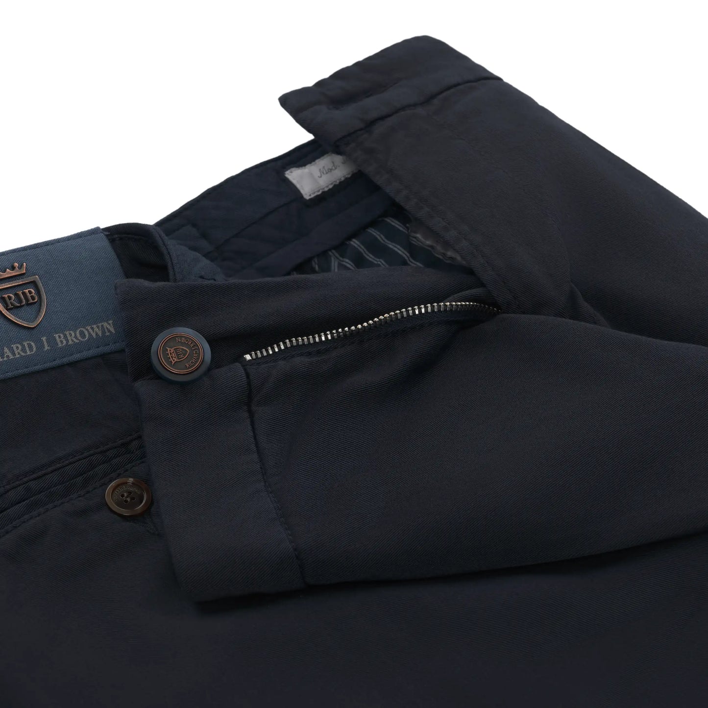 Slim-Fit Cotton Pleated Trousers in Deep Blue