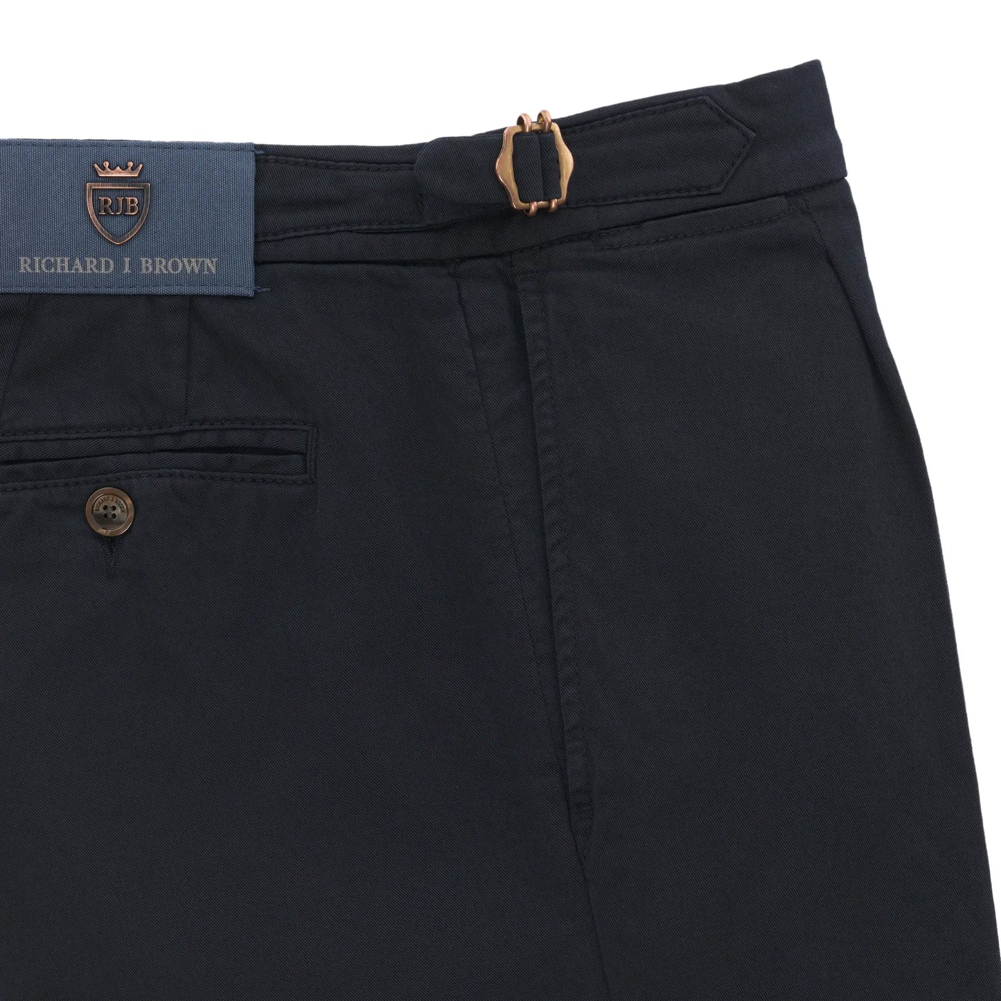 Slim-Fit Cotton Pleated Trousers in Deep Blue