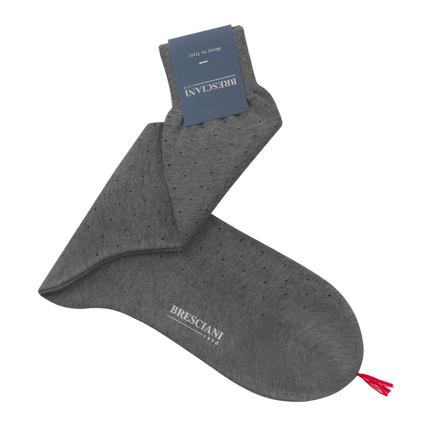 Bresciani Polka Dot Cotton Socks in Grey - SARTALE