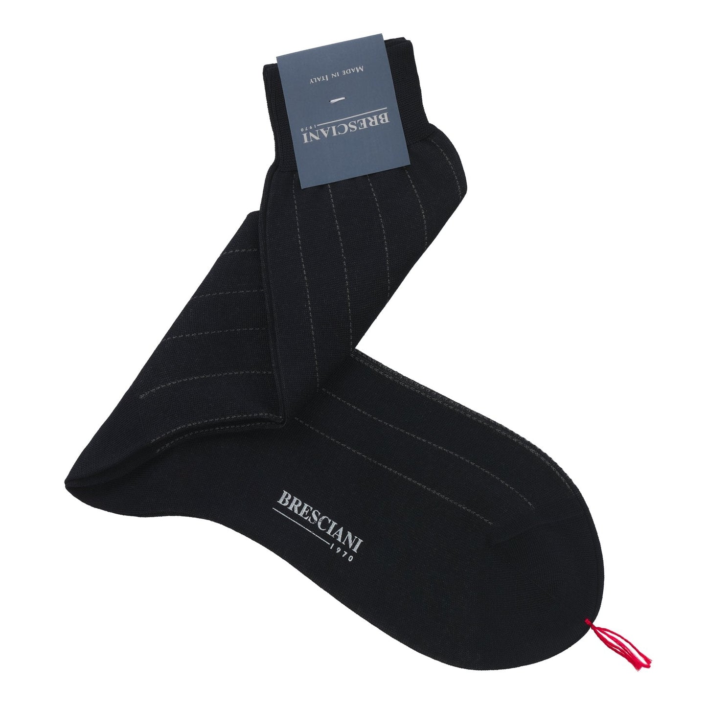 Bresciani Striped Cotton Socks in Dark Blue - SARTALE