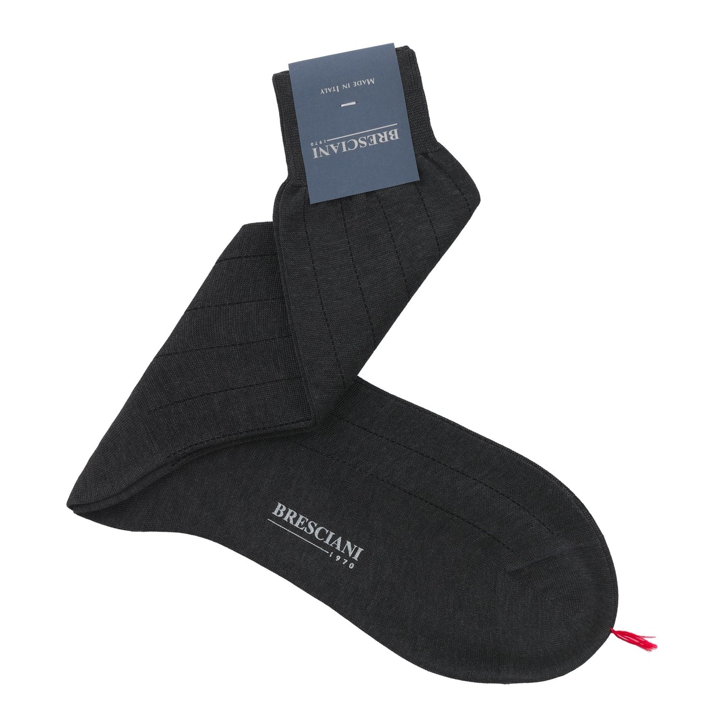 Bresciani Striped Cotton Socks in Anthracite - SARTALE