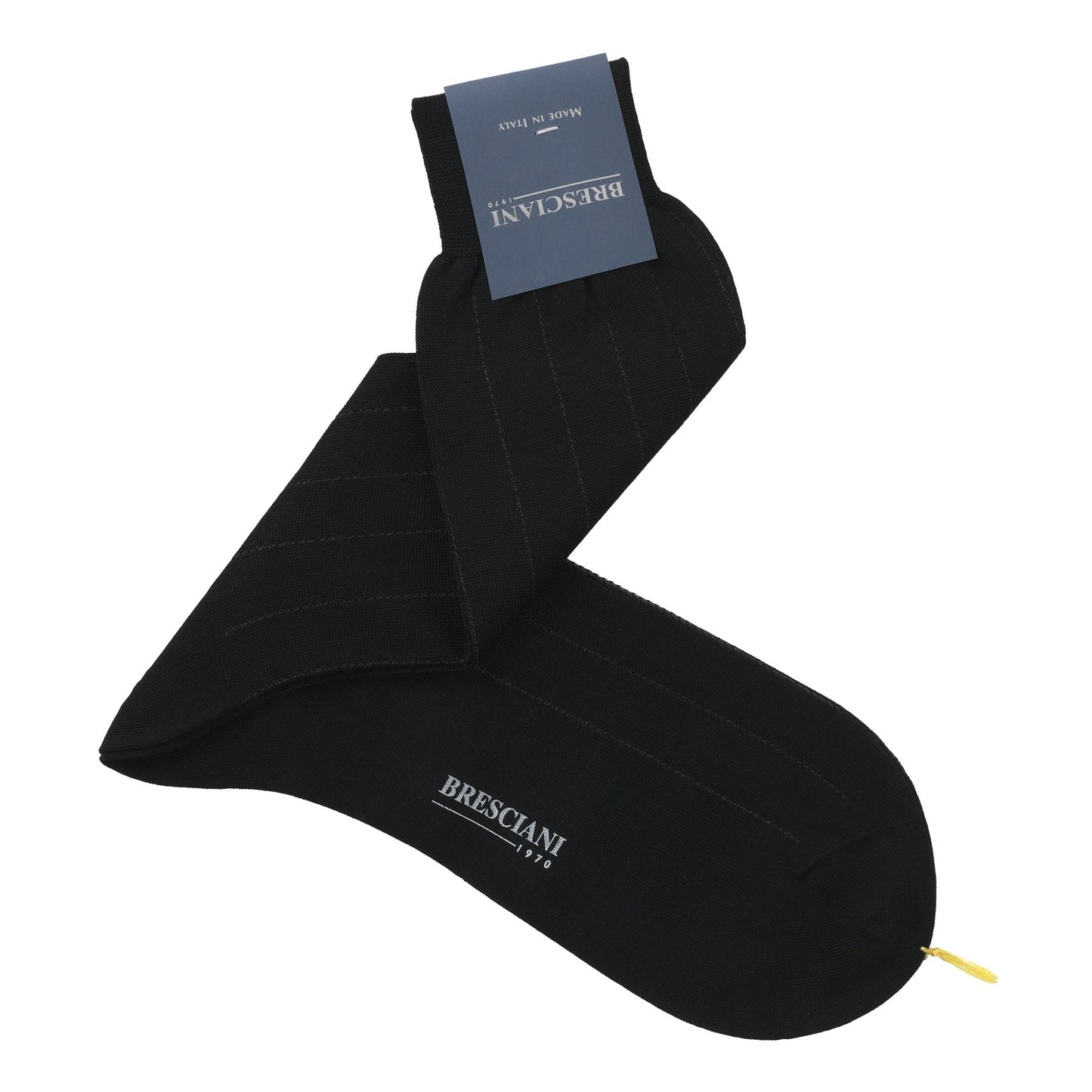 Bresciani Striped Cotton Socks in Black - SARTALE