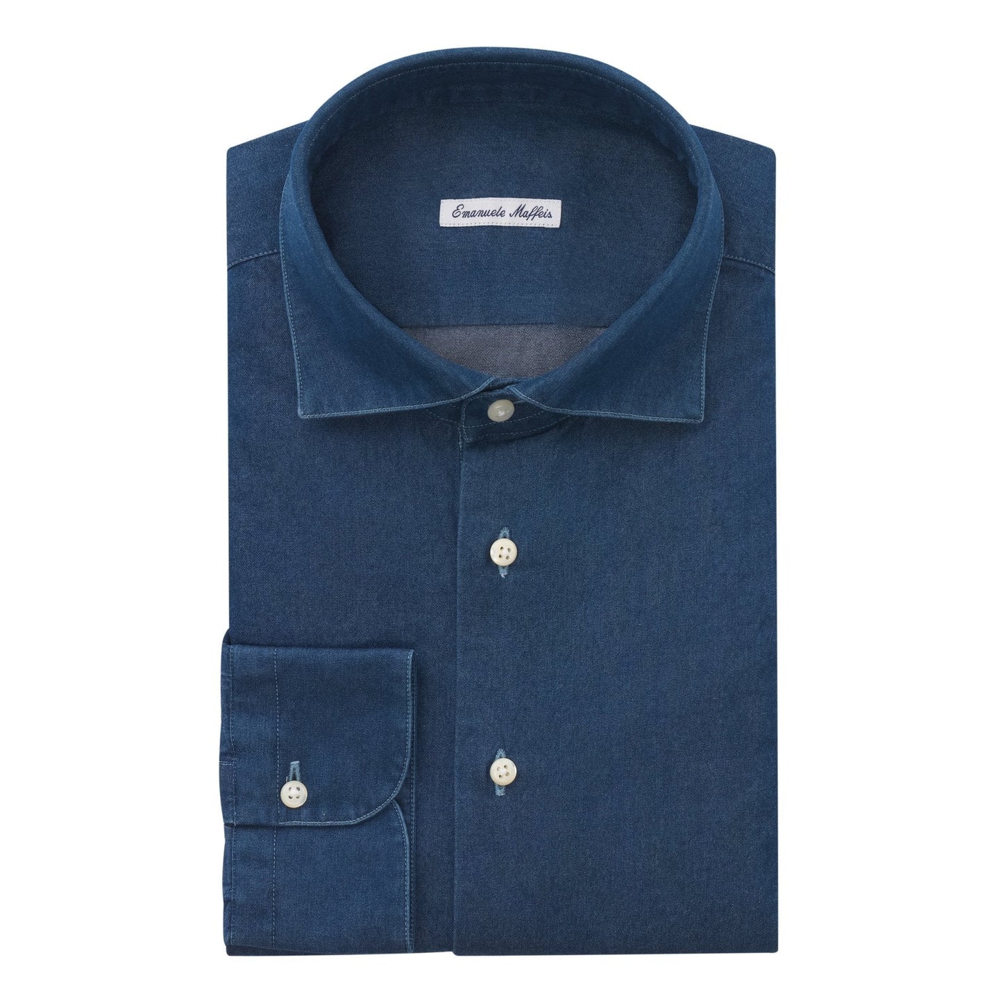 Emanuele Maffeis Cotton Denim Blue Shirt - SARTALE