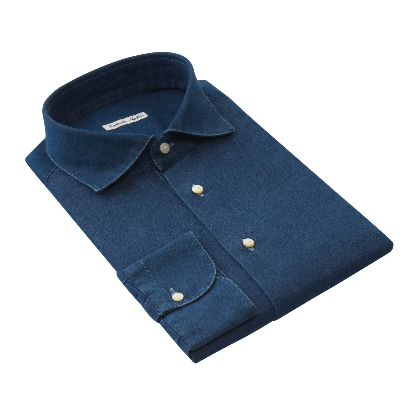Emanuele Maffeis Cotton Denim Blue Shirt - SARTALE