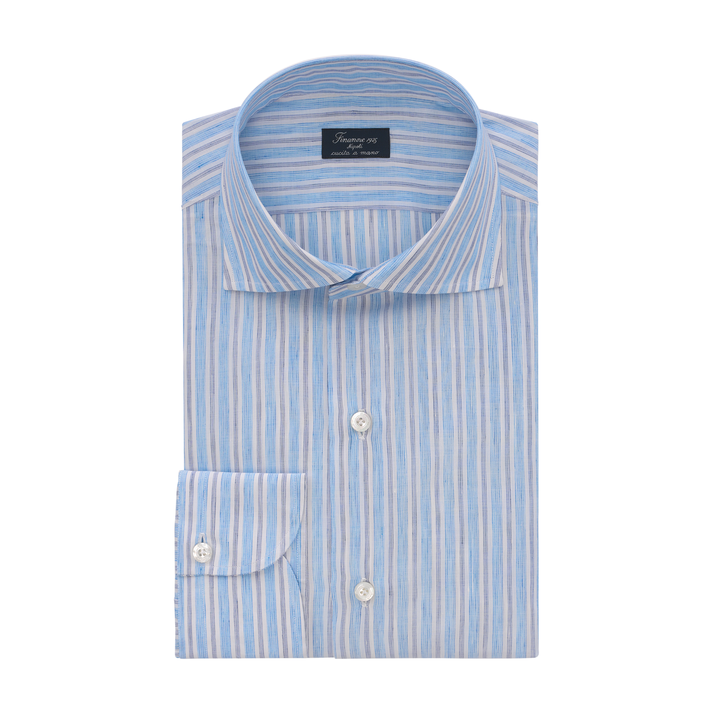 Striped Classic Napoli Shirt in Light Blue