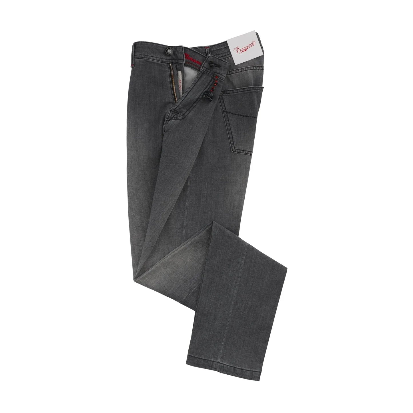 Regular-Fit Stretch-Denim 5 Pockets Grey Jeans