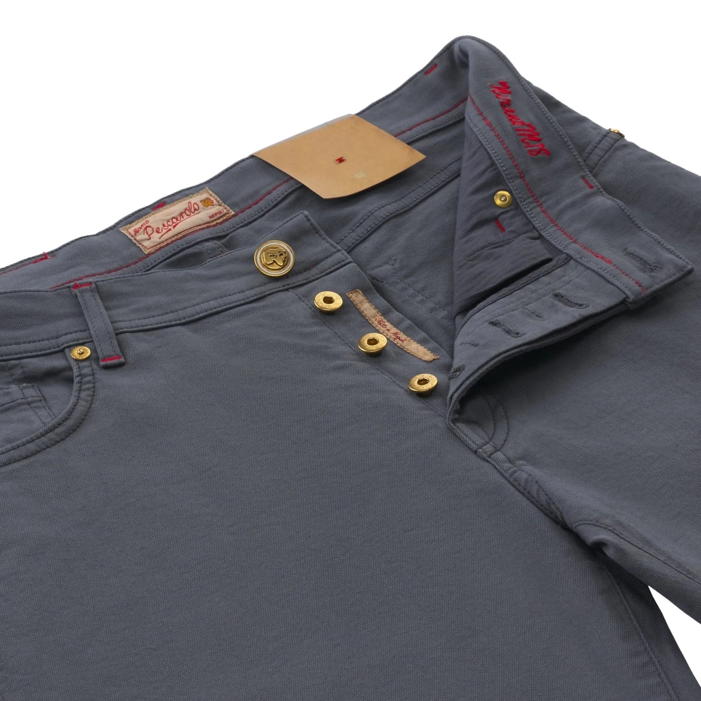 Regular-Fit Stretch-Denim 5 Pockets Grey Jeans