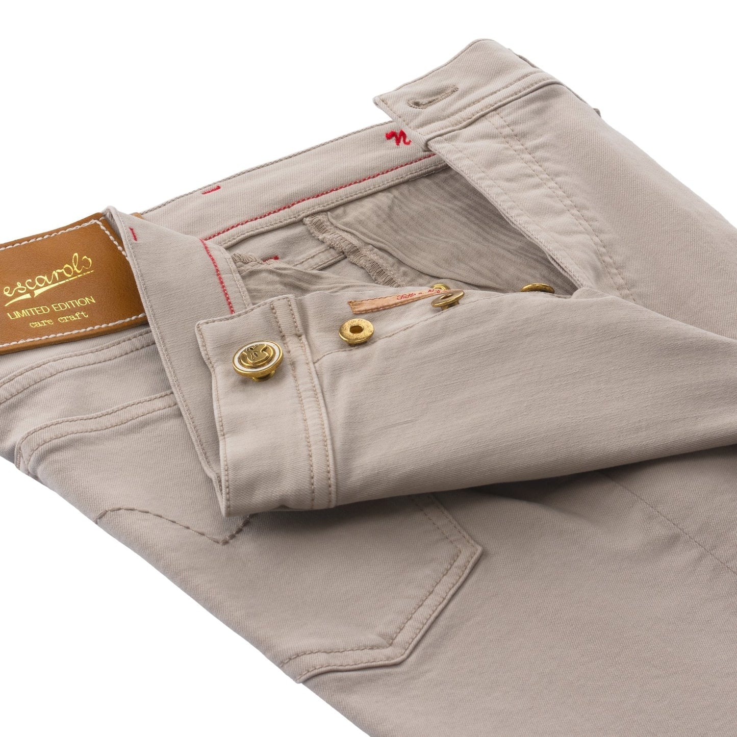 Marco Pescarolo Regular-Fit Stretch-Denim 5 Pockets Beige Jeans - SARTALE