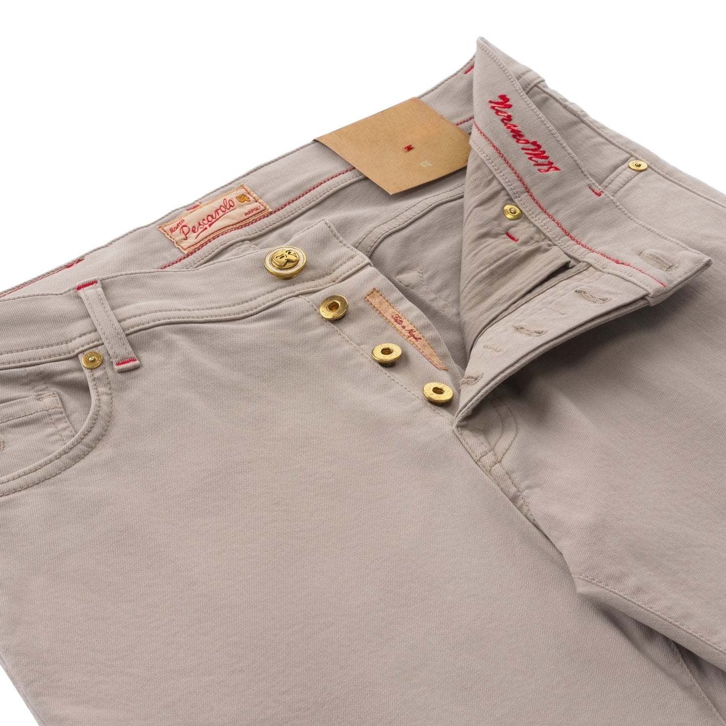 Marco Pescarolo Regular-Fit Stretch-Denim 5 Pockets Beige Jeans - SARTALE