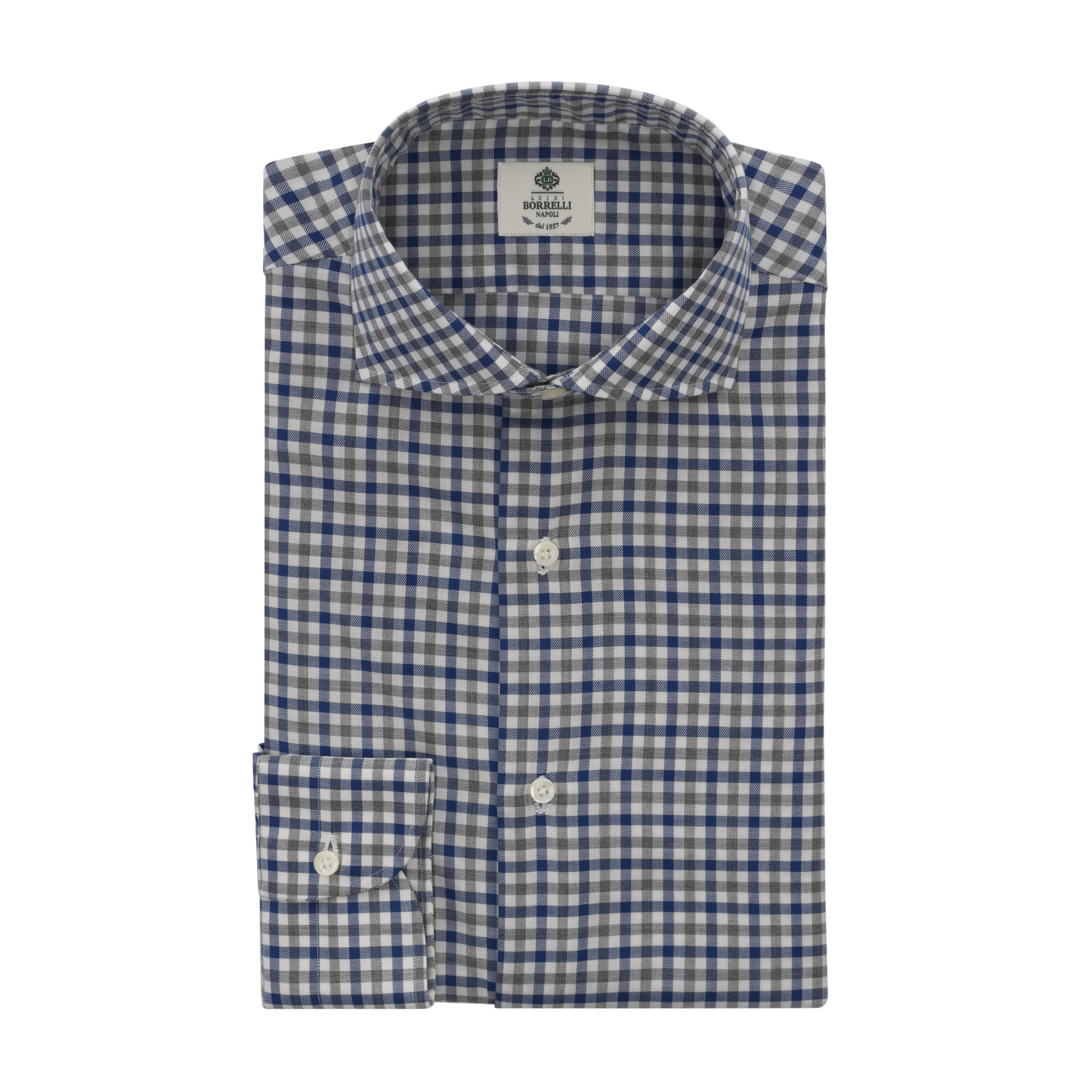 Luigi Borrelli Regular-Fit Checked Twill-Cotton Shirt in Blue - SARTALE
