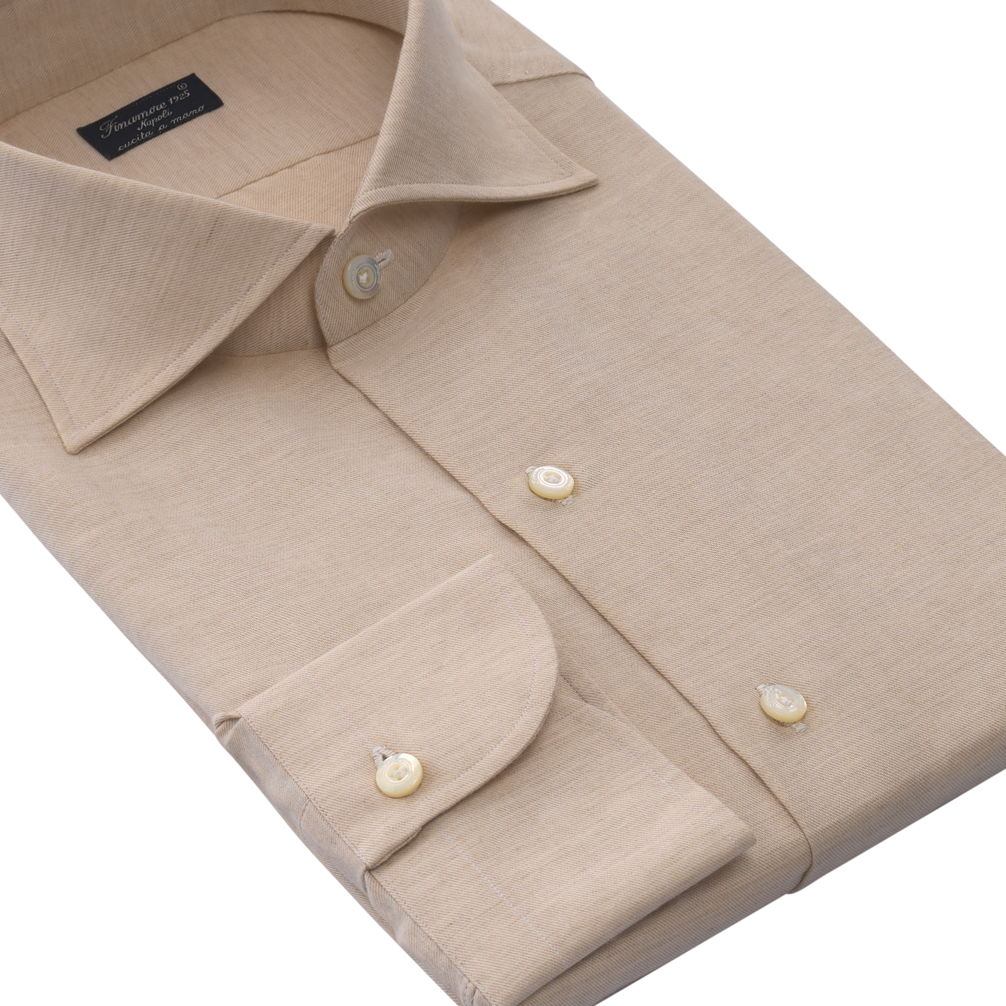 Finamore Cotton Shirt in Beige - SARTALE