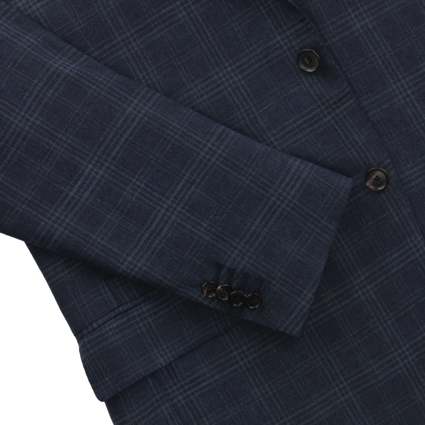 De Petrillo Single-Breasted Checked Virgin Wool Suit in Blue. Exclusively Made for Sartale - SARTALE