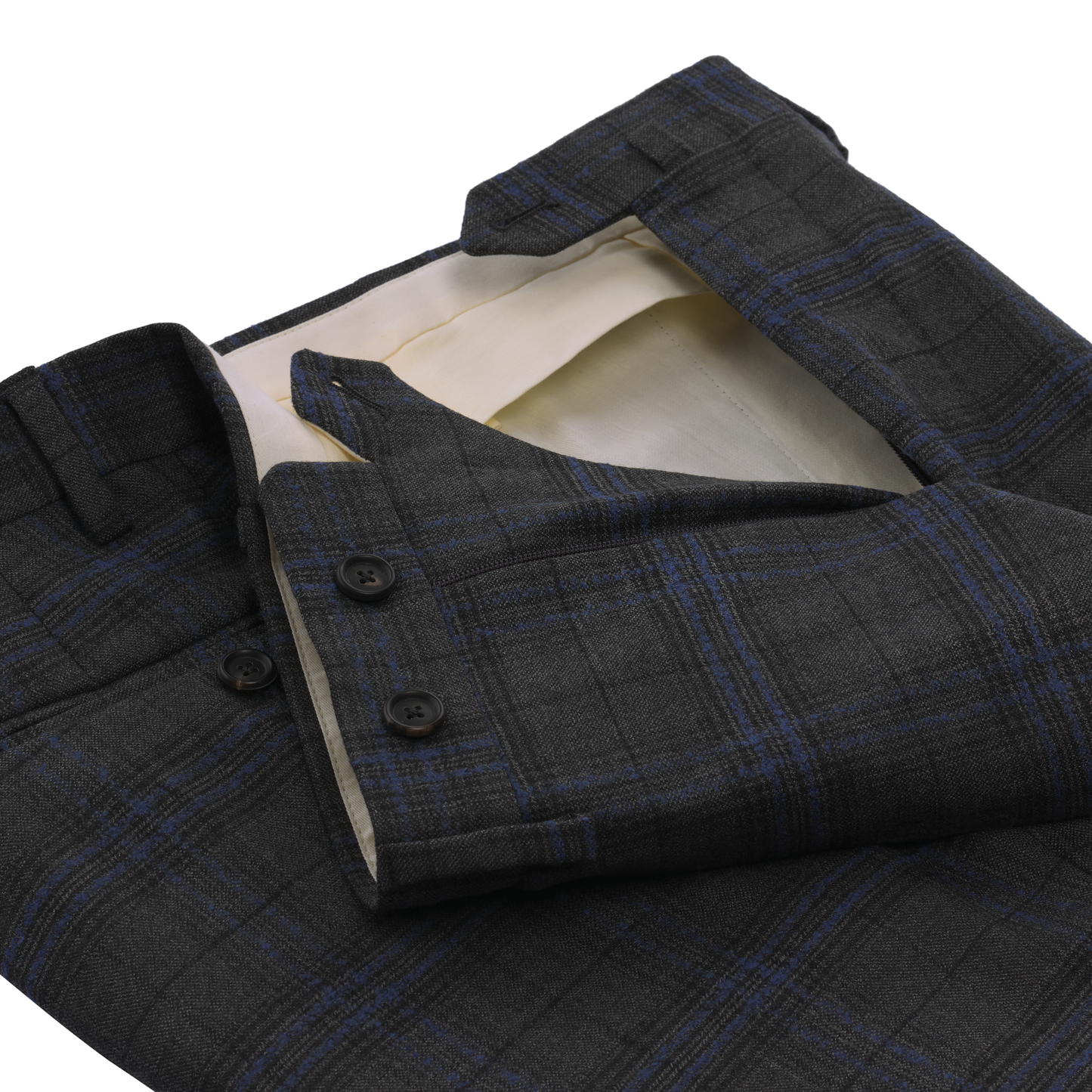 De Petrillo Single-Breasted Checked Virgin Wool Suit in Grey. Exclusively Made for Sartale - SARTALE