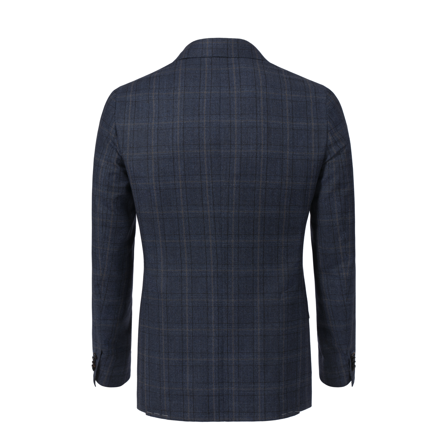 De Petrillo Single-Breasted Glencheck Virgin Wool Suit in Blue. Exclusively Made for Sartale - SARTALE