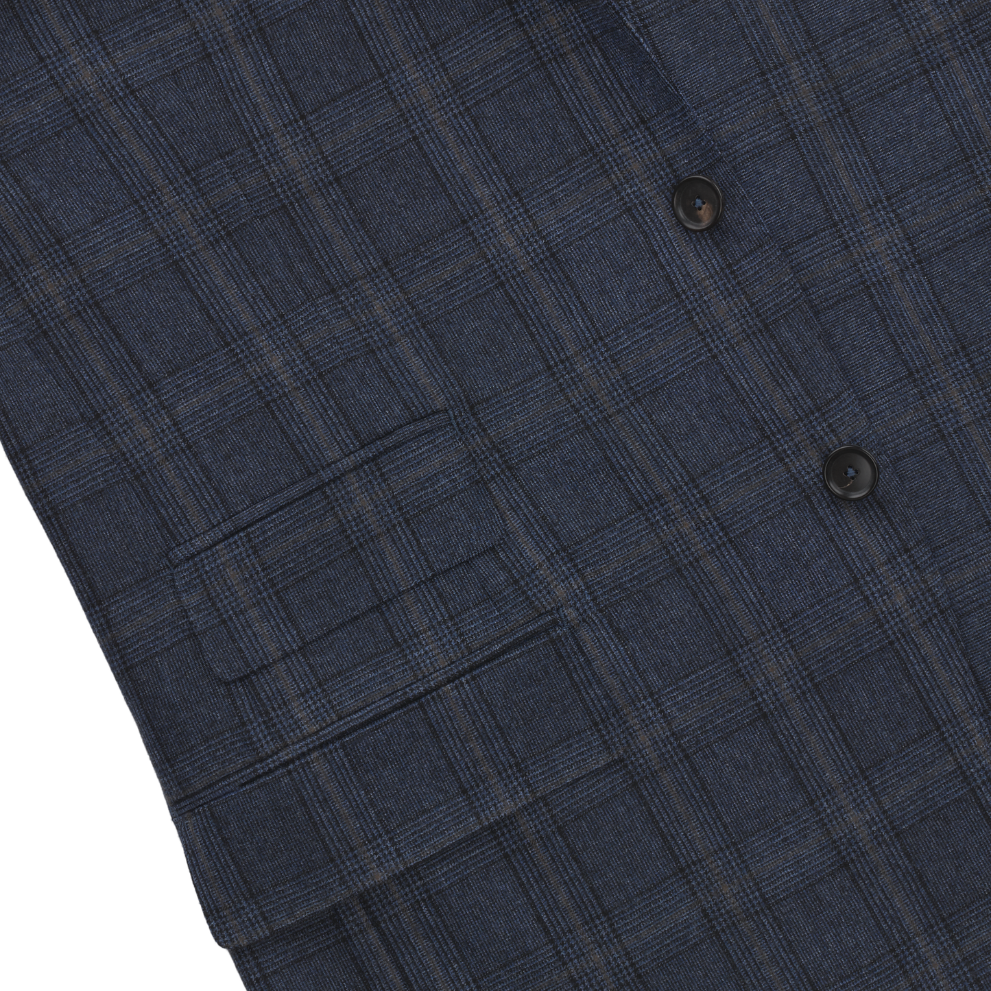 De Petrillo Single-Breasted Glencheck Virgin Wool Suit in Blue. Exclusively Made for Sartale - SARTALE