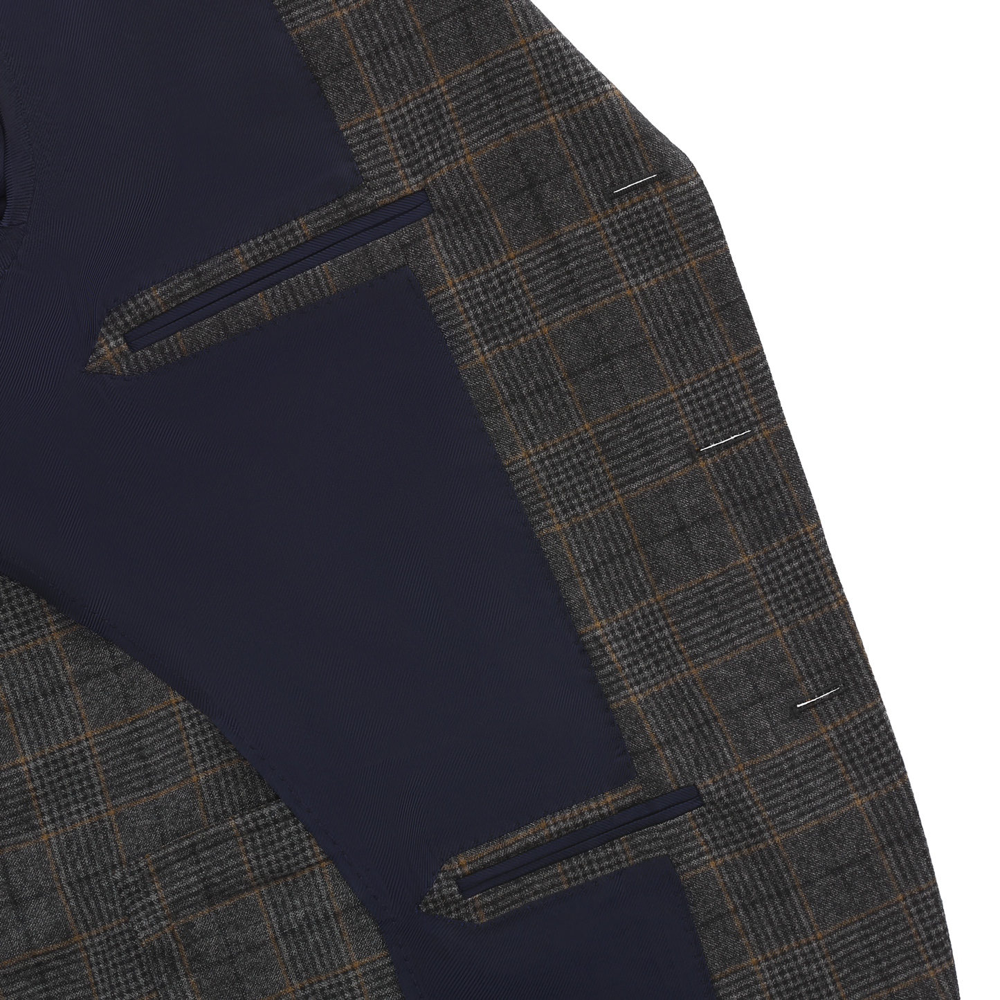 De Petrillo Single-Breasted Glencheck Wool Suit in Grey. Exclusively Made for Sartale - SARTALE