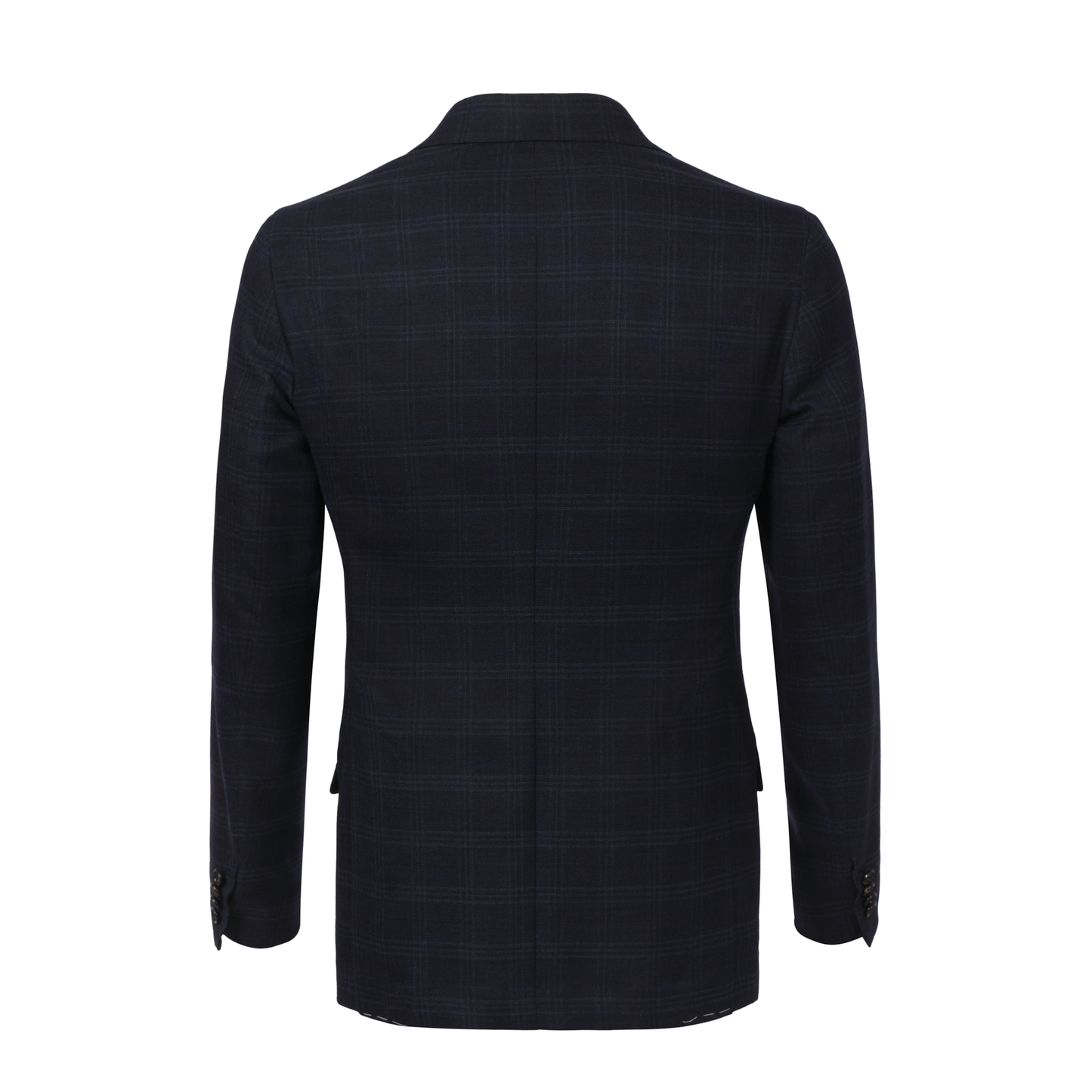 De Petrillo Single-Breasted Plaid-Check Wool Suit in Dark Blue. Exclusively Made for Sartale - SARTALE