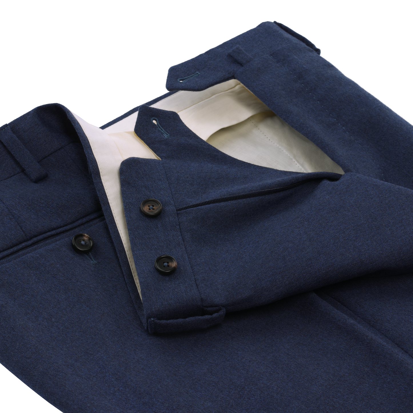 De Petrillo Single-Breasted Classic Virgin Wool Suit in Blue. Exclusively Made for Sartale - SARTALE