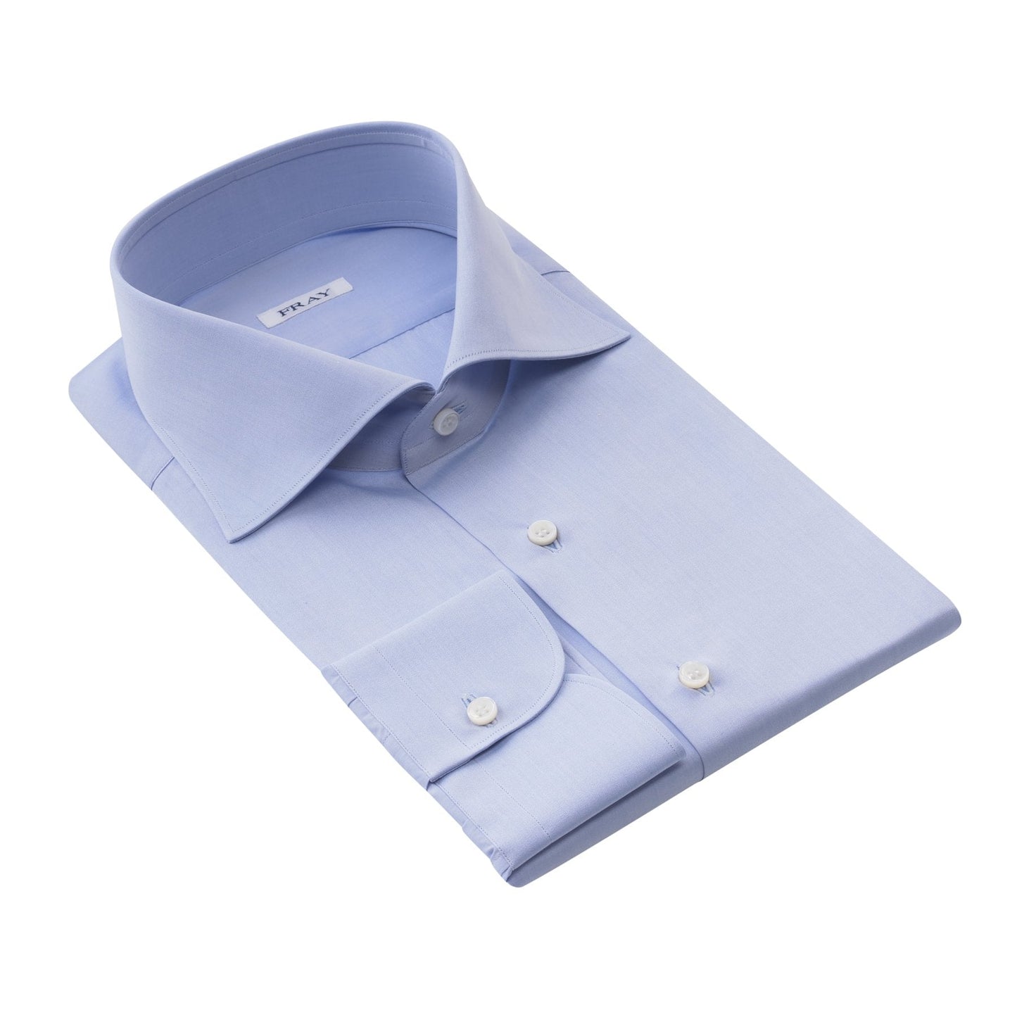 Fray Plain Cotton Shirt in Light Blue - SARTALE