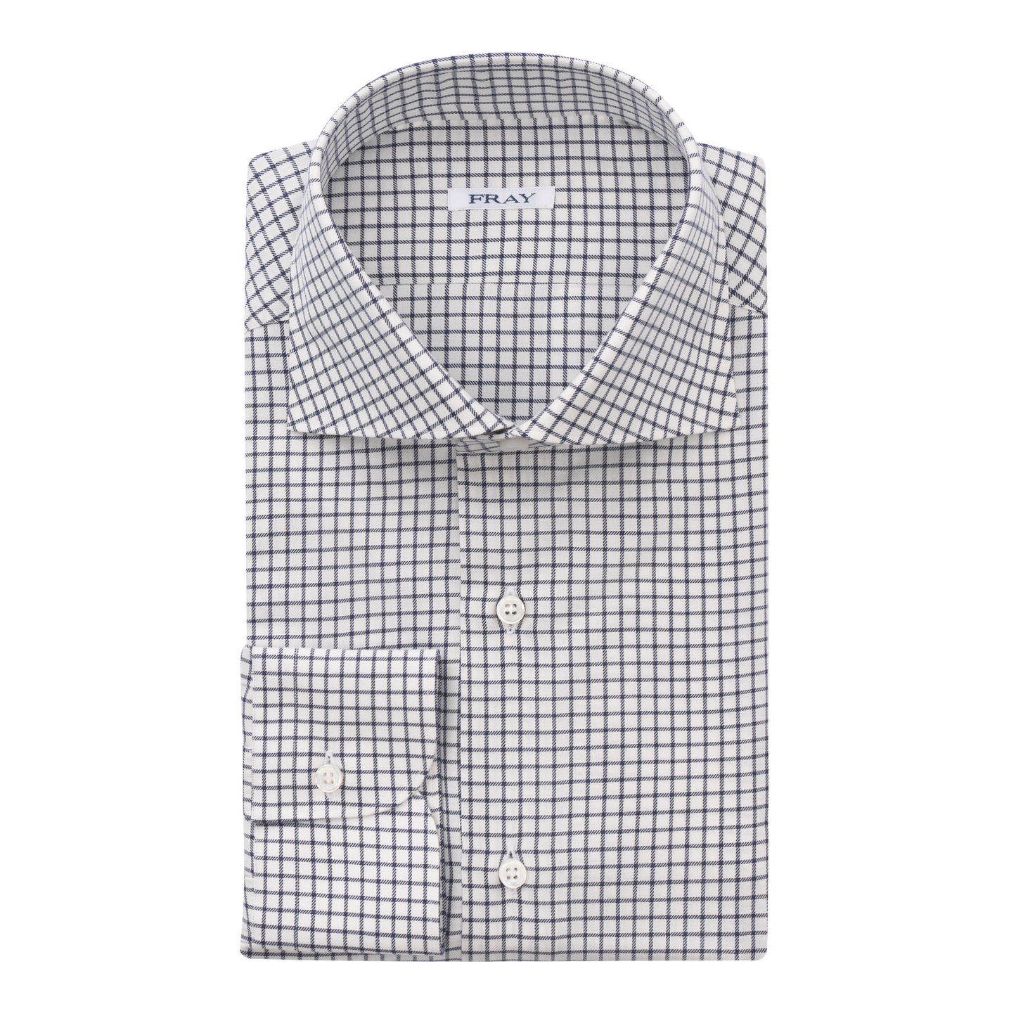 Fray Cotton and Cashmere-Blend Graf-Check Shirt in White and Blue - SARTALE