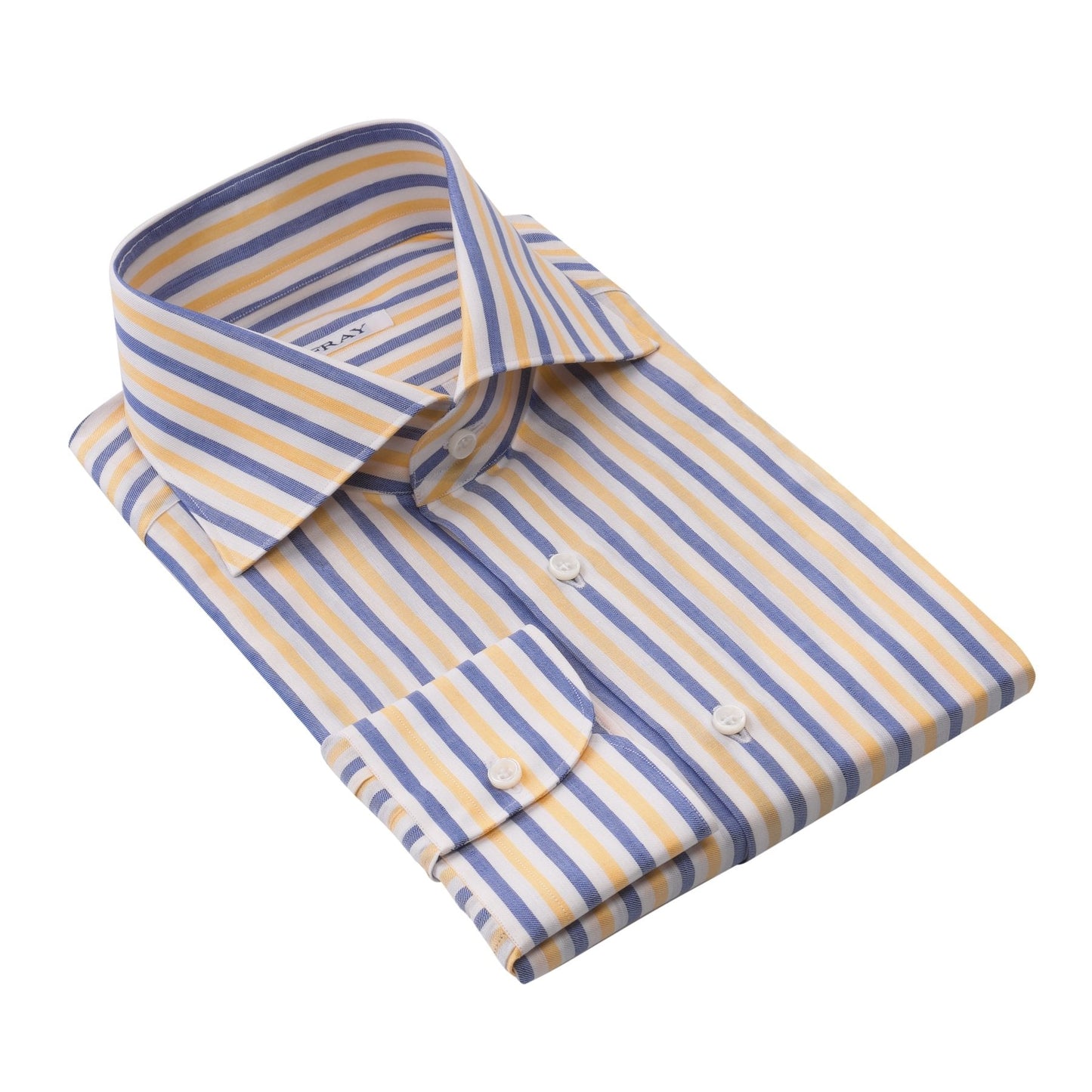 Fray Multicolor Cotton and Linen-Blend Striped Shirt with Round French Cuff - SARTALE