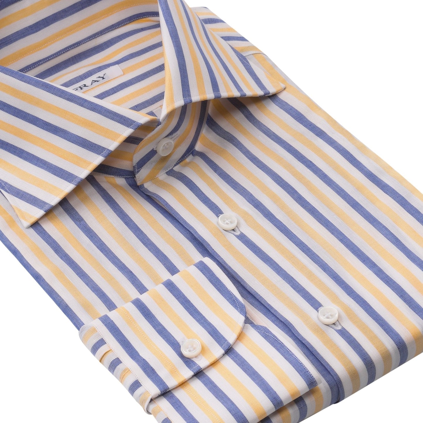 Fray Multicolor Cotton and Linen-Blend Striped Shirt with Round French Cuff - SARTALE