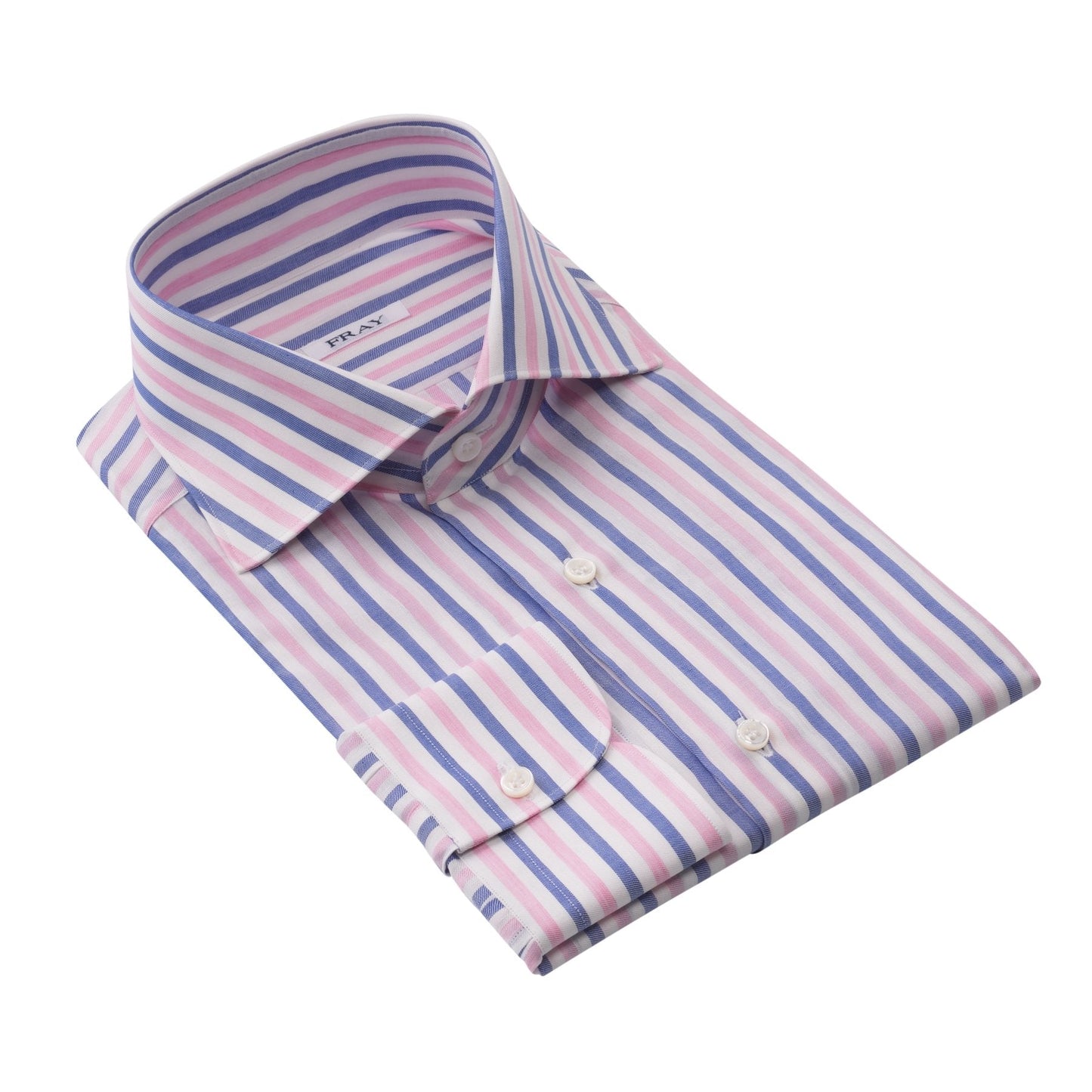 Fray Multicolor Cotton and Linen-Blend Striped Shirt with Round French Cuff - SARTALE