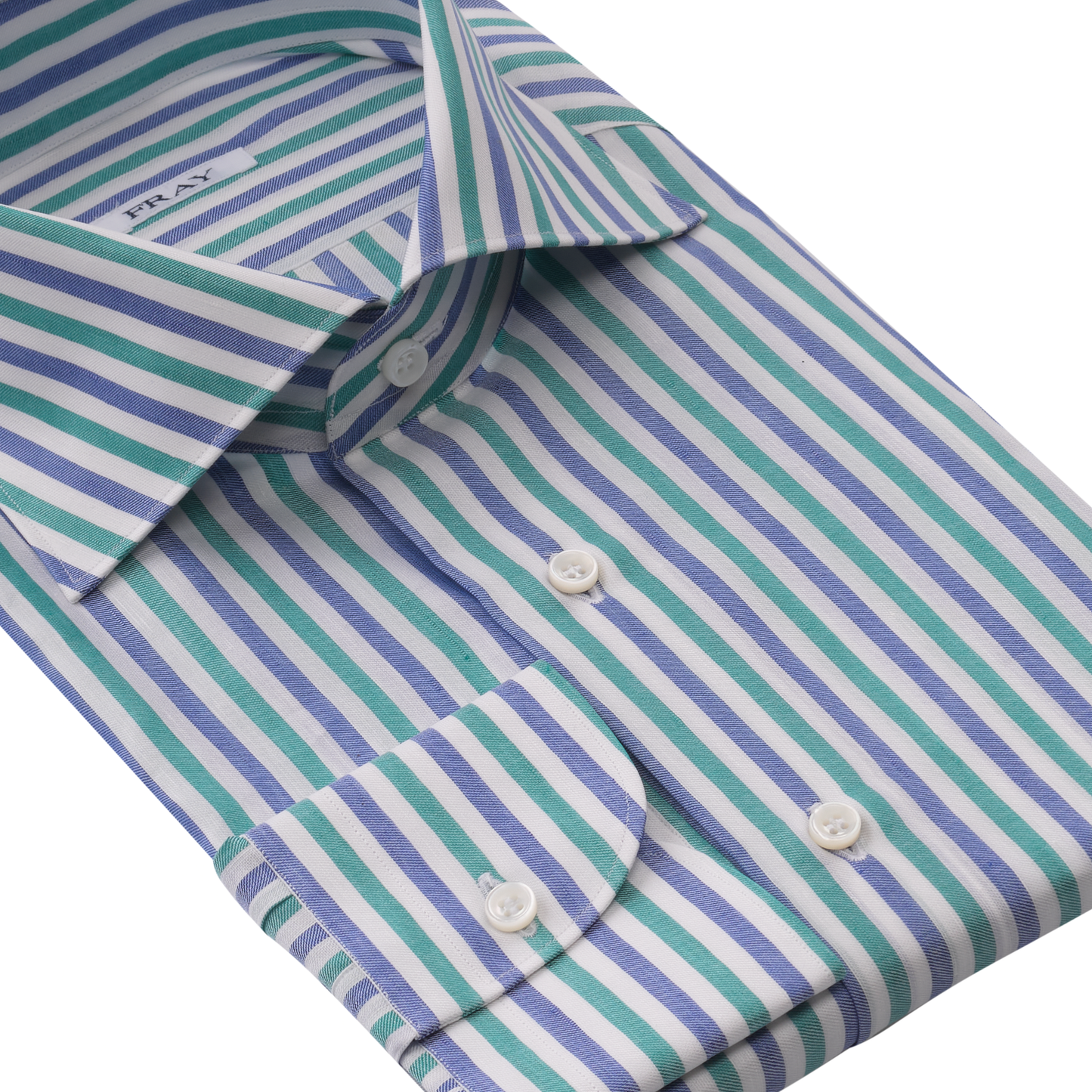 Fray Multicolor Cotton and Linen-Blend Striped Shirt with Round French Cuff - SARTALE