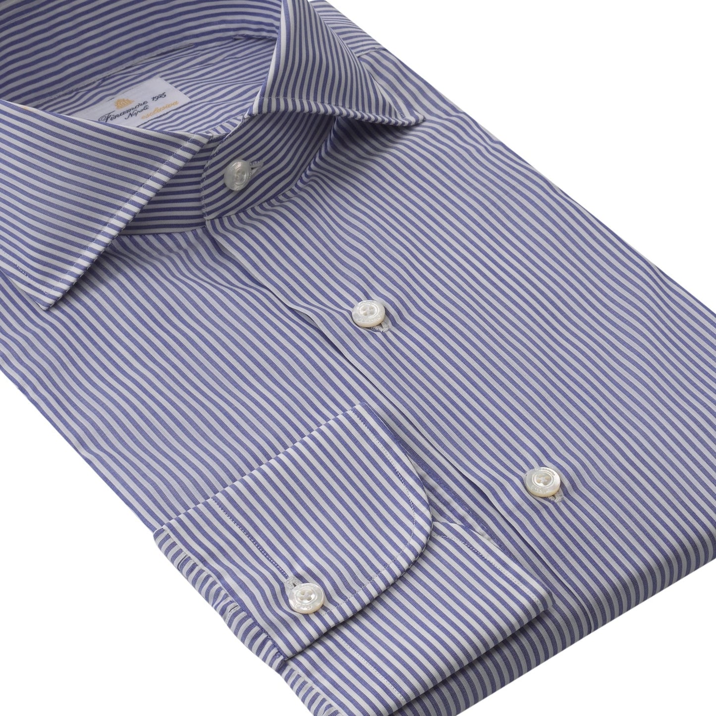 Finamore Handmade Striped Finest Cotton Classic Shirt in Blue - SARTALE
