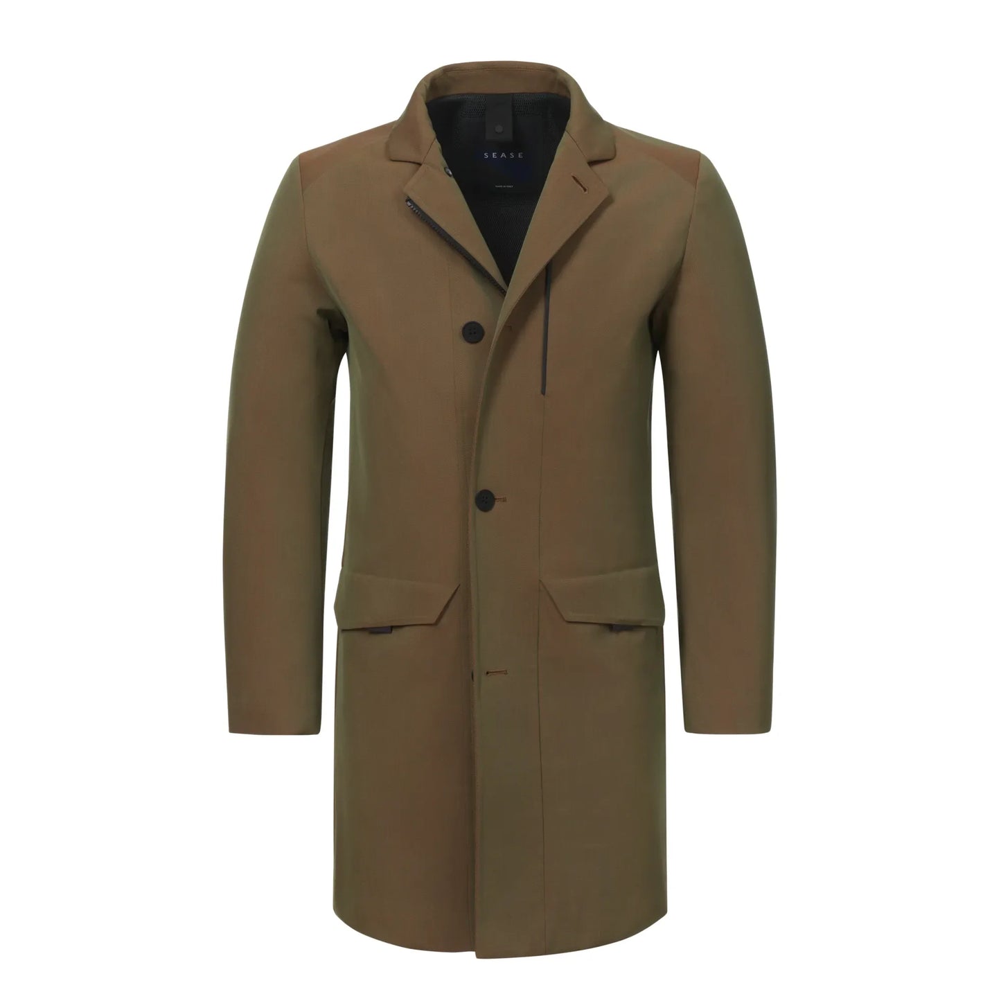 Drone Laminated Virgin Wool and Bio Nylon Trench Coat