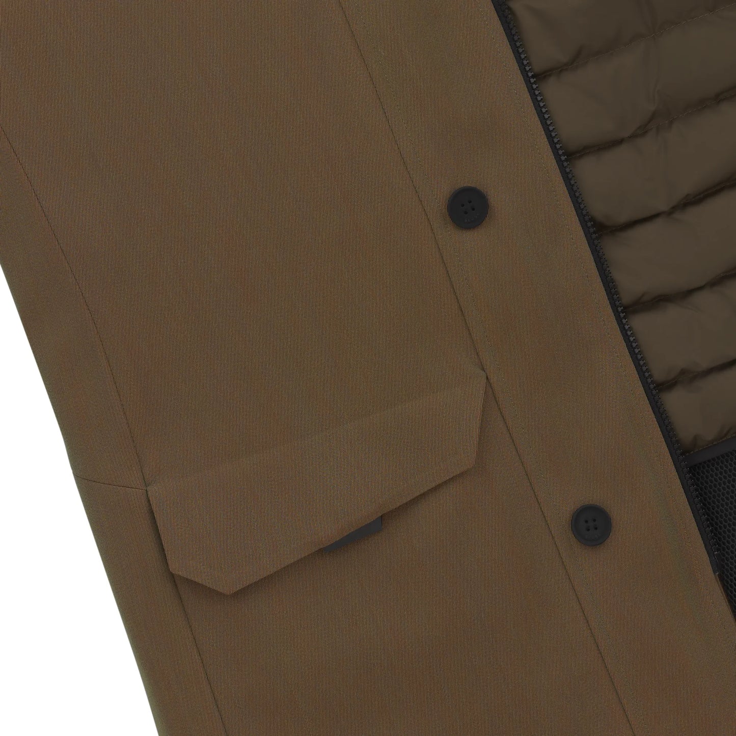 Drone Laminated Virgin Wool and Bio Nylon Trench Coat
