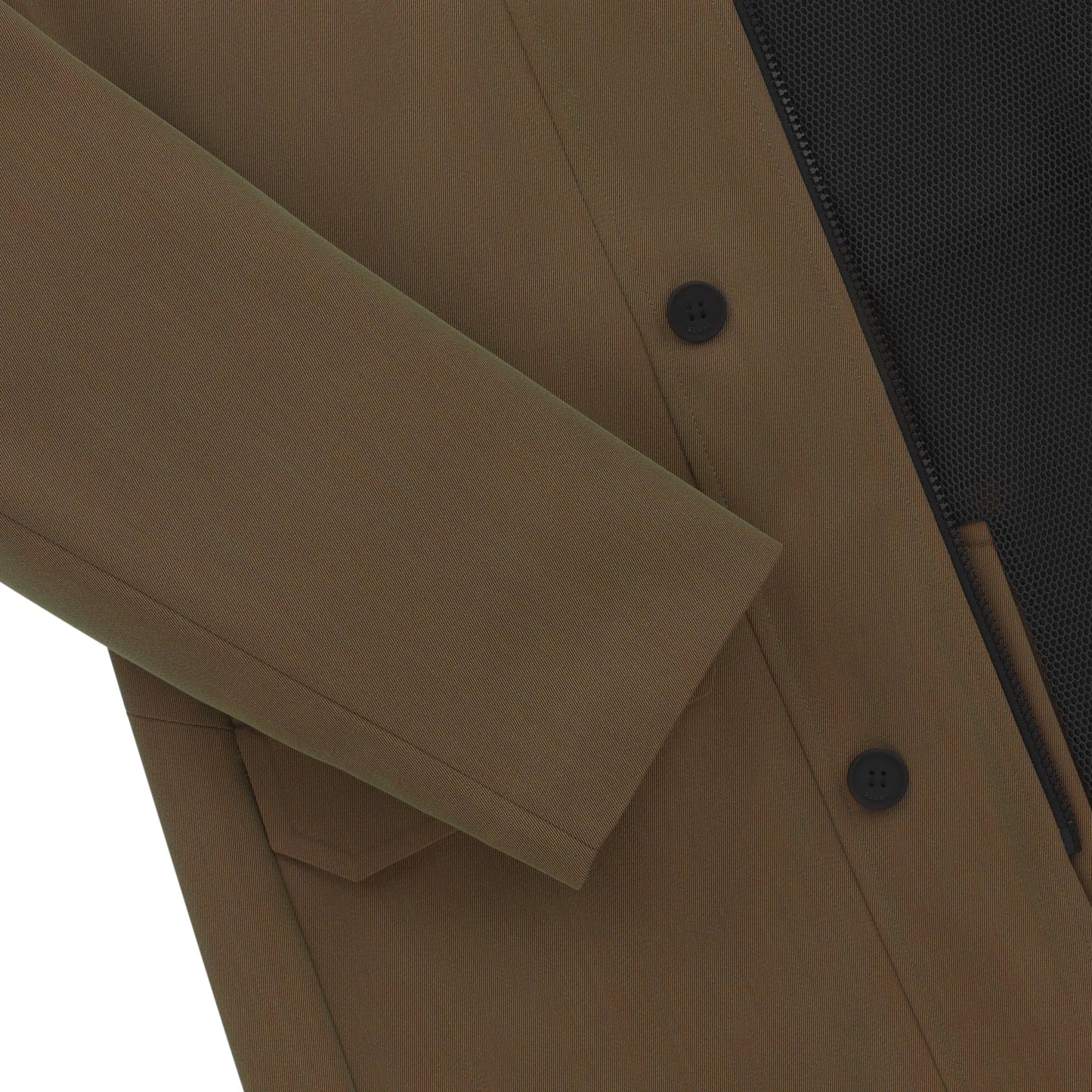 Drone Laminated Virgin Wool and Bio Nylon Trench Coat