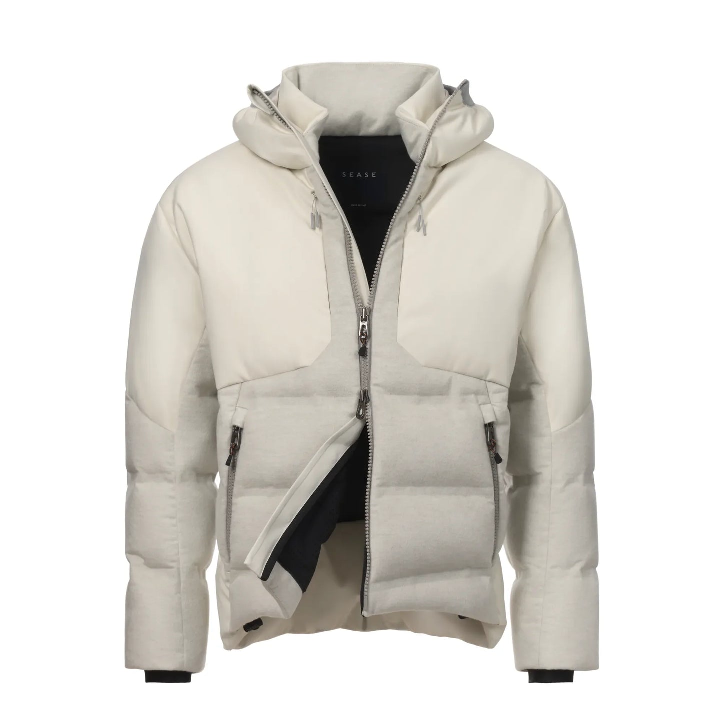 "Vampire" Insulated Cashmere and Wool Hooded Down Jacket