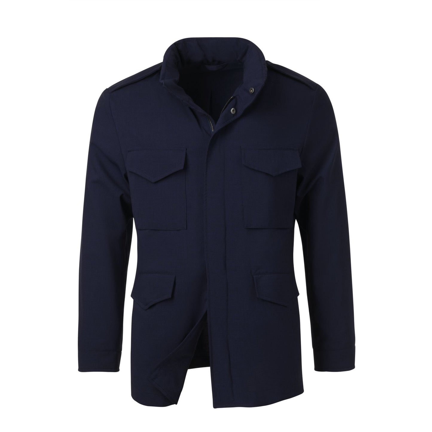 Luigi Borrelli Virgin Wool-Blend Field Jacket in Blue - SARTALE