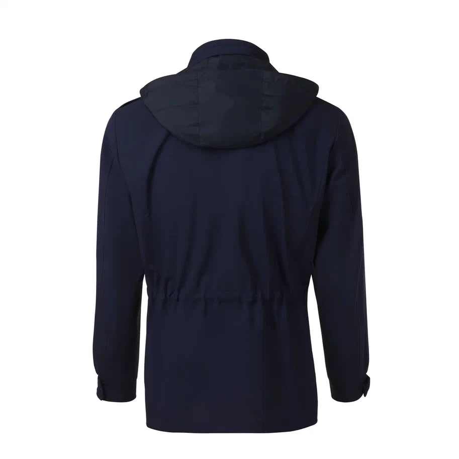Luigi Borrelli Virgin Wool-Blend Field Jacket in Blue - SARTALE