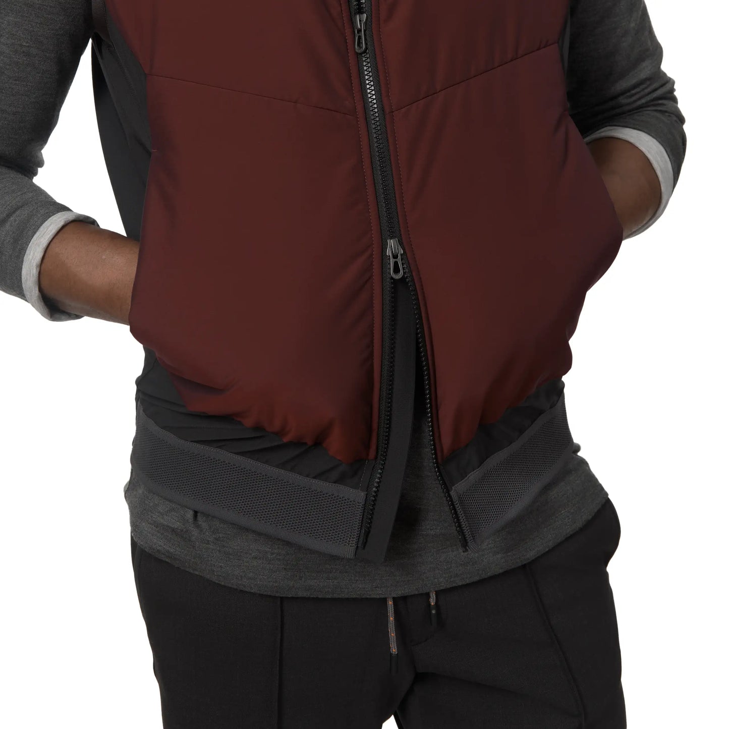 Wool and Nylon-Blend Vest in Bordeaux