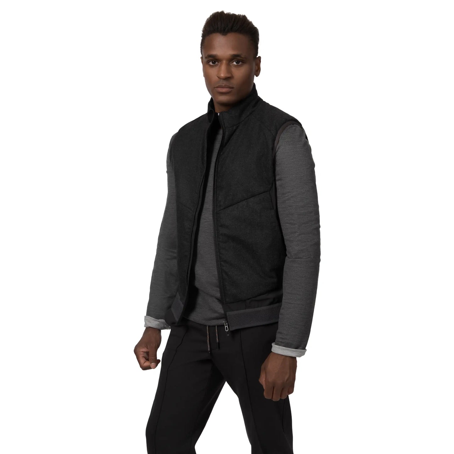 Virgin Wool Vest in Graphite Grey