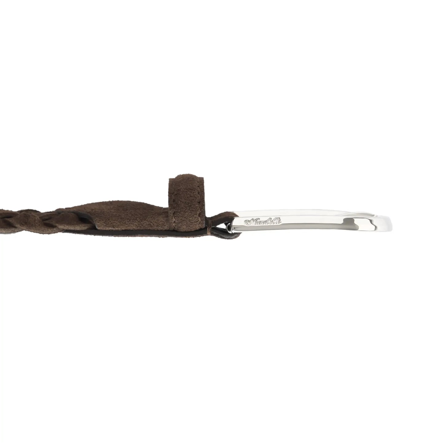 Leather Braided Belt in Marrone Brown