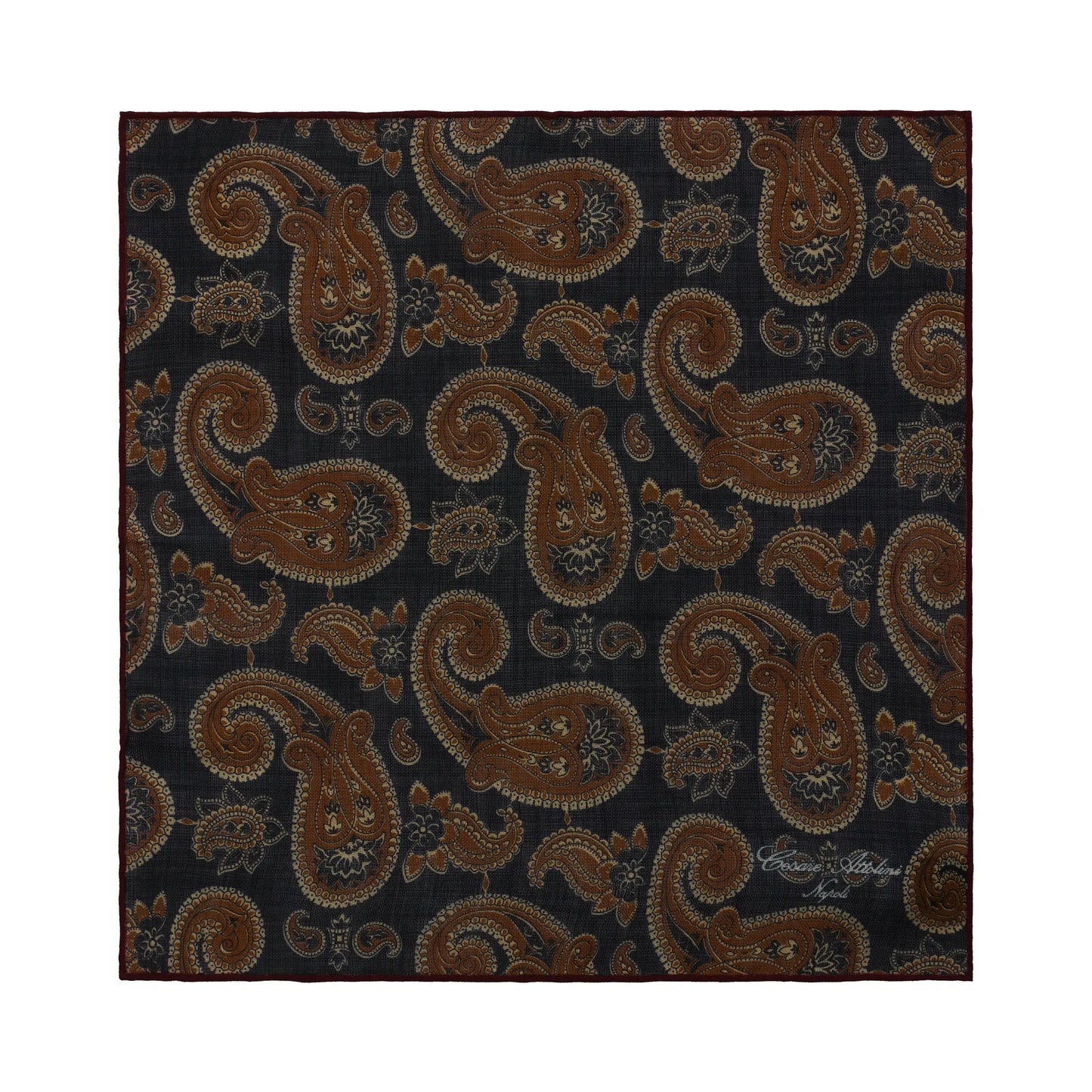 Paisley-Print Wool Pocket Square in Multicolor