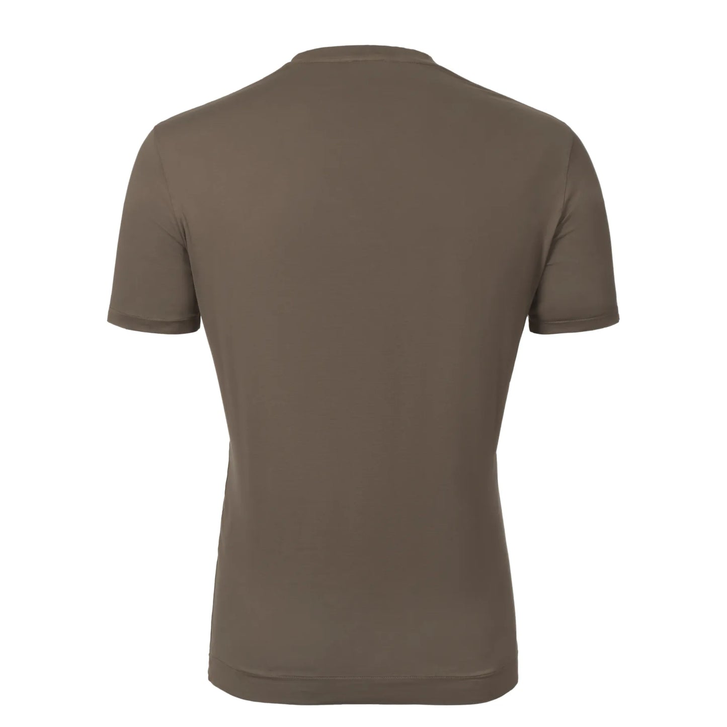 Round Neck Cotton T-Shirt in Mud