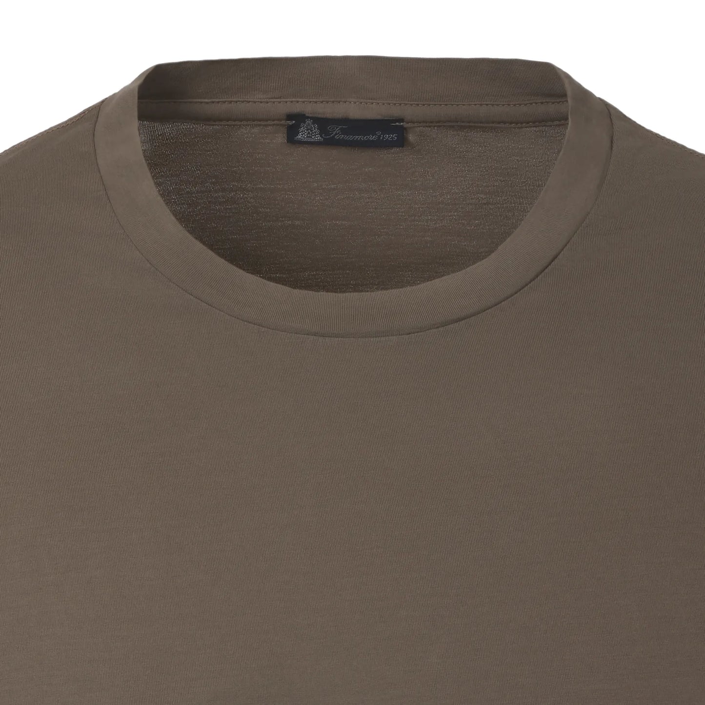 Round Neck Cotton T-Shirt in Mud
