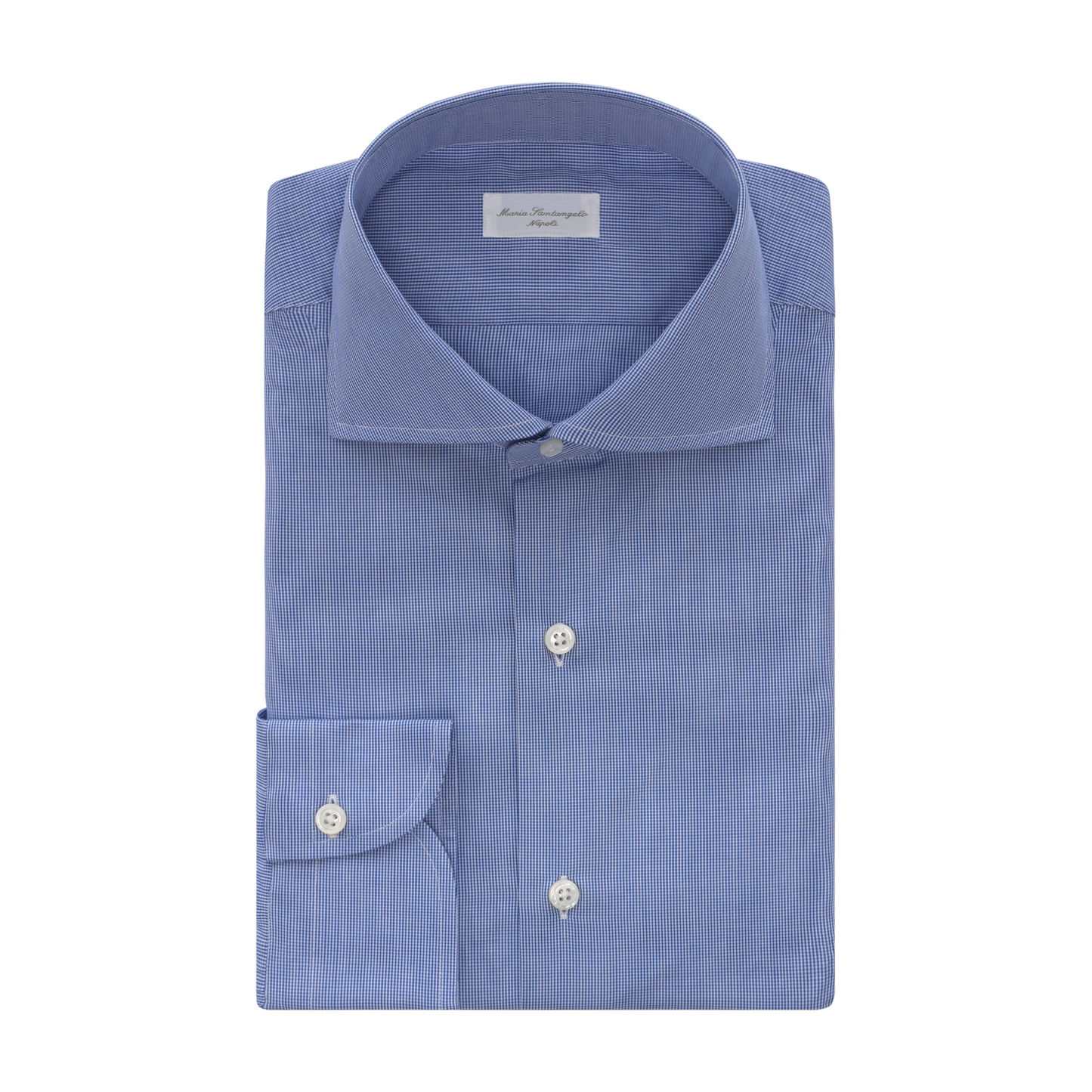 Maria Santangelo Micro-Check Cotton Shirt in Blue - SARTALE