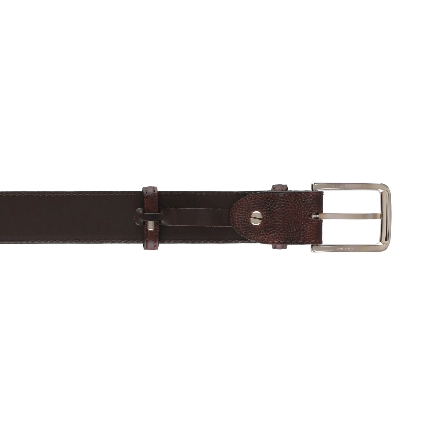 Pebble Grain Leather Belt in Vinnacio Scuro