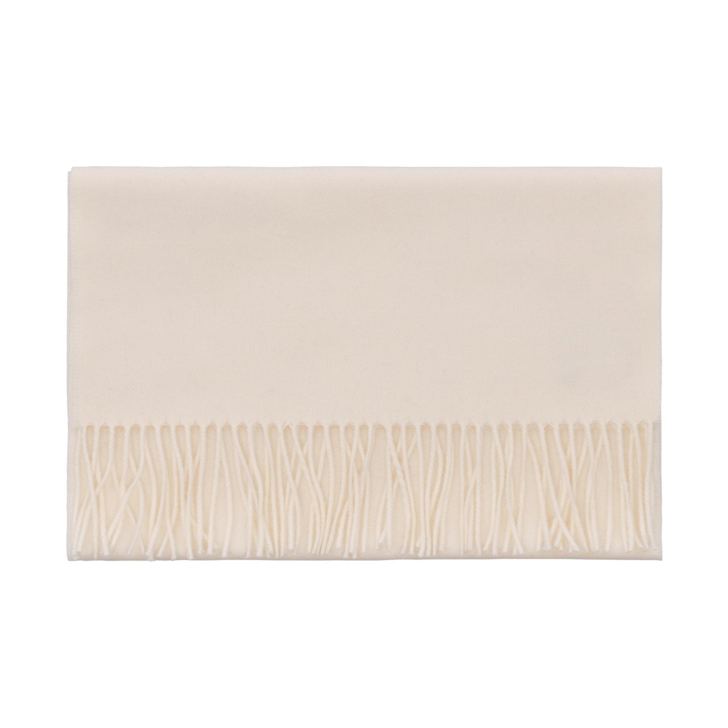 Piacenza Cashmere Fringed Cashmere Scarf in Champagne White - SARTALE