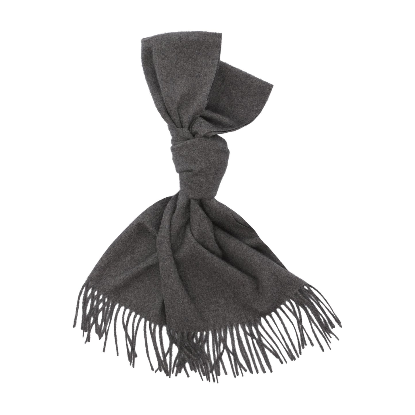 Piacenza Cashmere Fringed Cashmere Scarf in Grey - SARTALE
