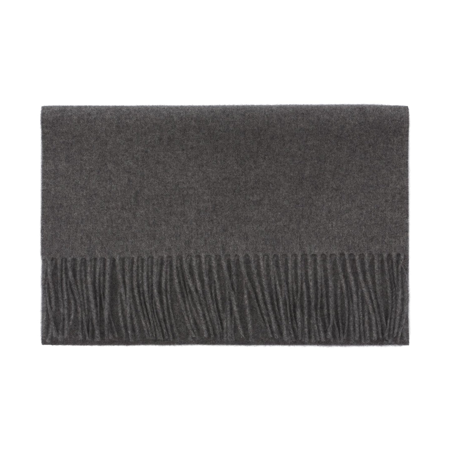 Piacenza Cashmere Fringed Cashmere Scarf in Grey - SARTALE