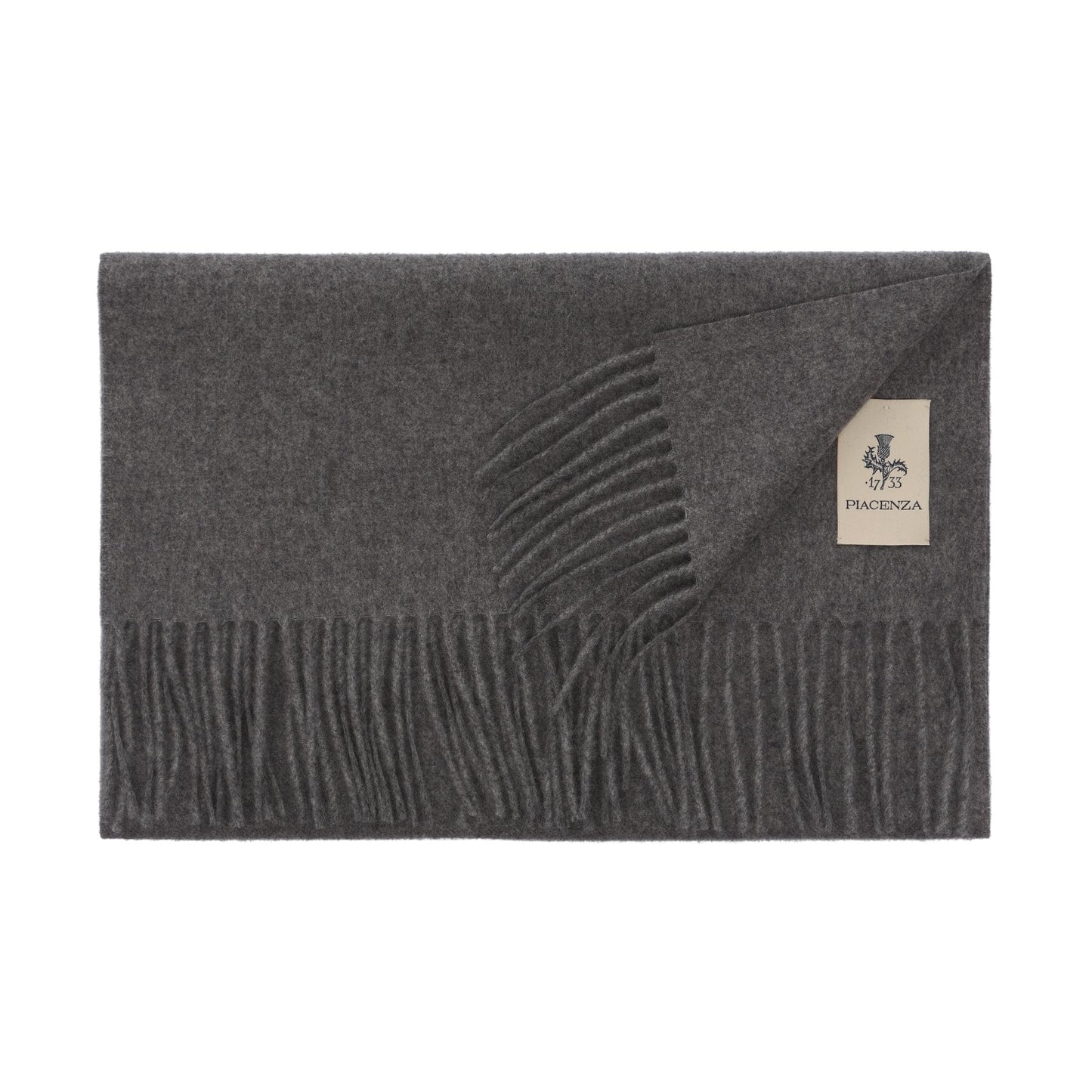 Piacenza Cashmere Fringed Cashmere Scarf in Grey - SARTALE