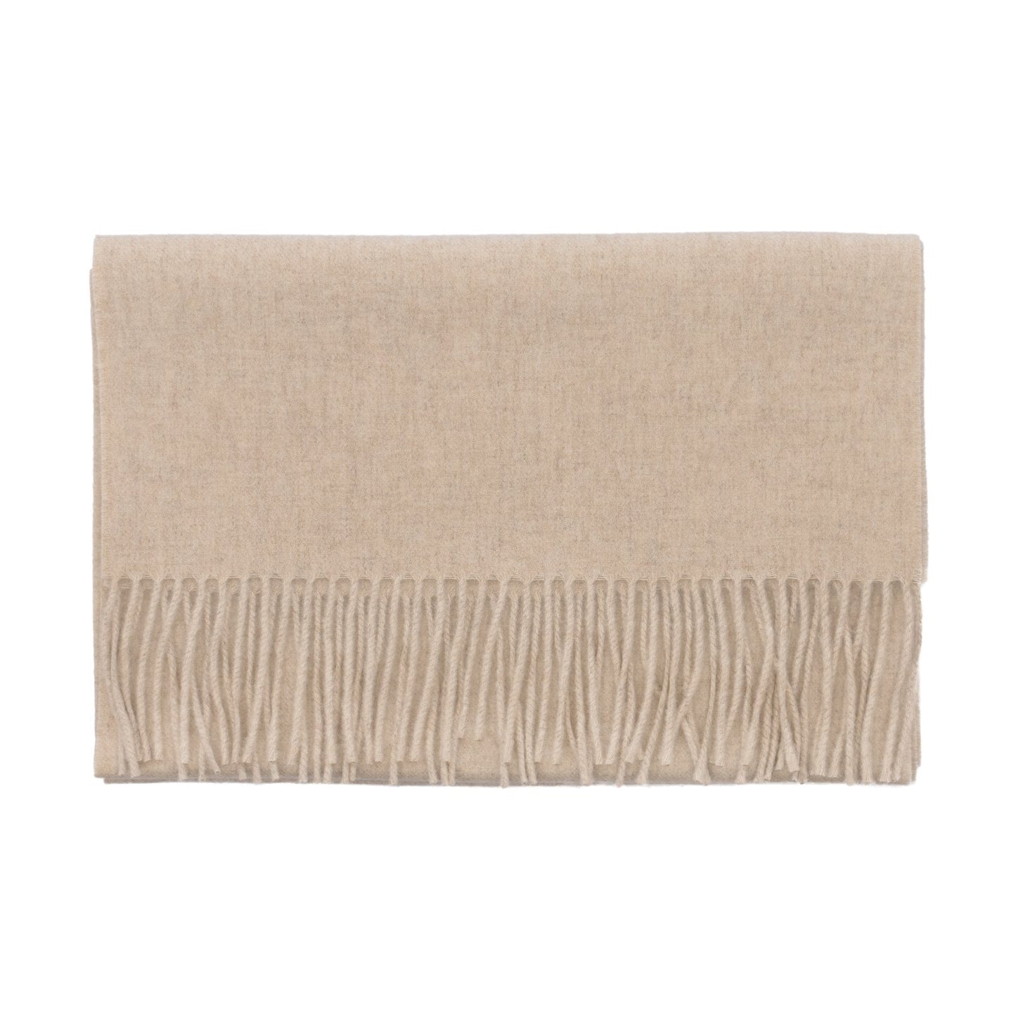 Piacenza Cashmere Fringed Cashmere Scarf in Beige - SARTALE
