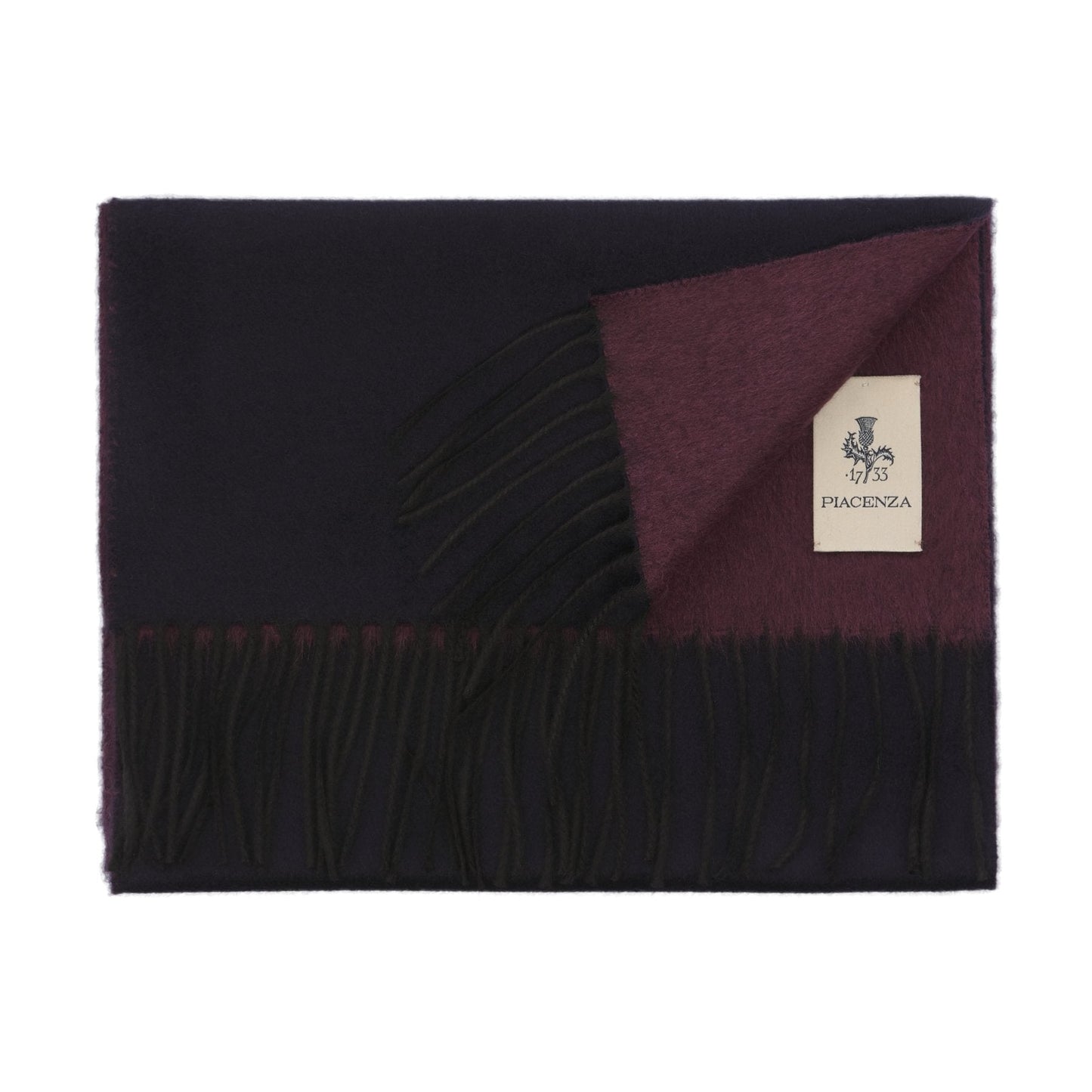 Piacenza Cashmere Fringed Reversible Silk and Cashmere-Blend Scarf in Bordeaux - SARTALE