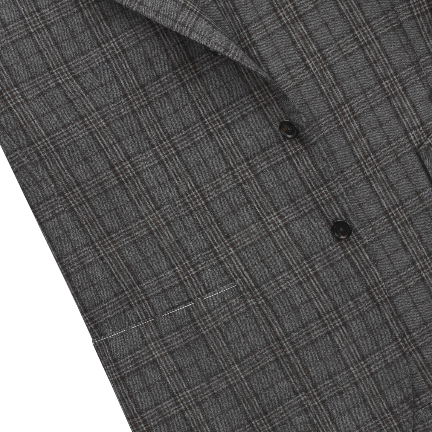 De Petrillo Single-Breasted Plaid-Check Wool Jacket in Grey. Exclusively Made for Sartale - SARTALE